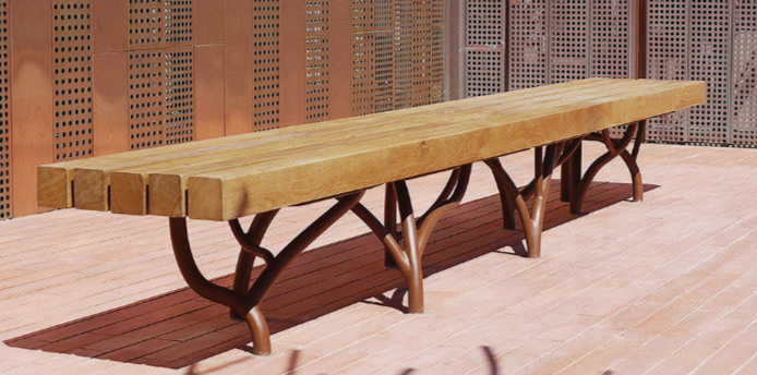 Banc Migration Racine en bois pour mobilier urbain