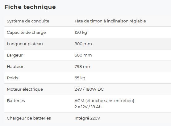 Electroroll 180 - chariot électrique - electroman - capacité de charge 150 kg_4