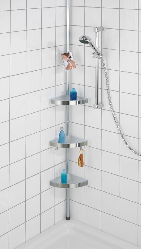 Étagère de bain / douche premium télescopique sol-plafond, chromé - Aluminium inoxydable - WENKO_4