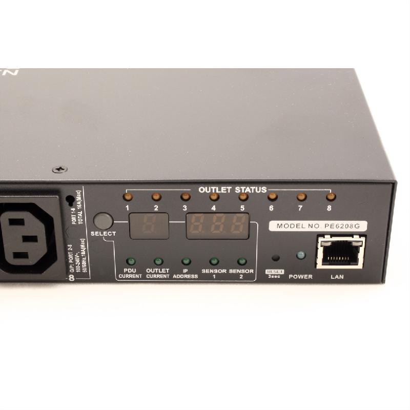 ATEN  PE6208G Multiprise IP, 8 ports, 1U, 7xC13 + 1xC19, 16A, avec compteur_4