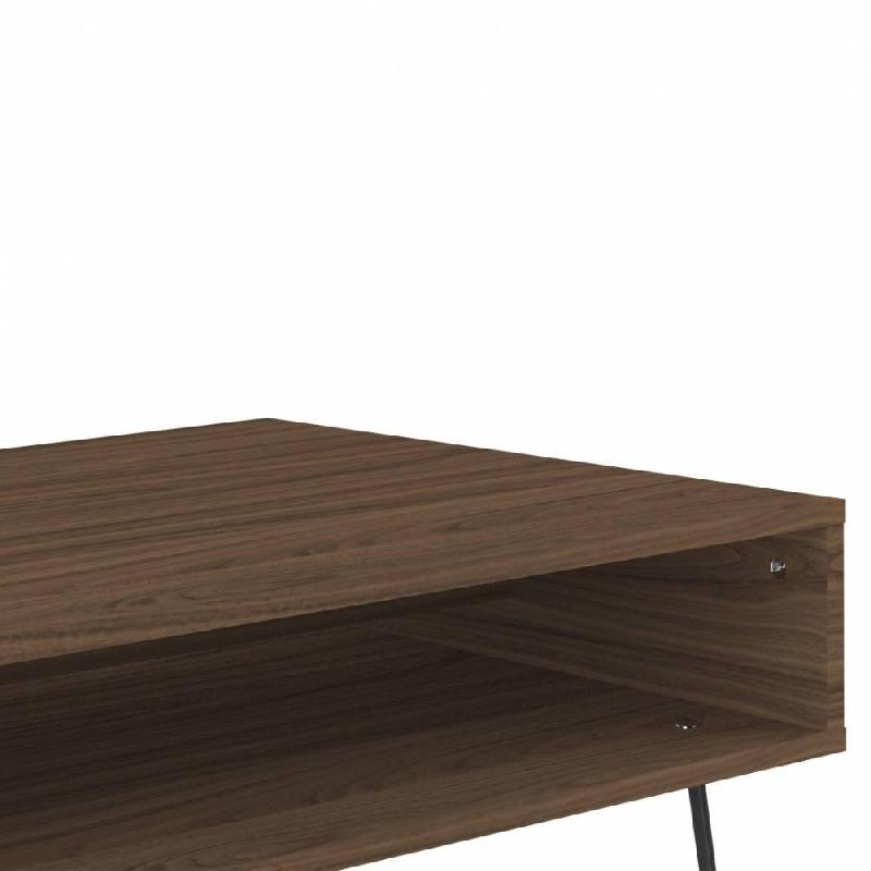 Table basse design scandinave LACKBERG - Noyer - Compacte avec rangement - Fabriquée en France_4