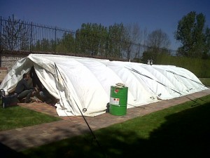 Abri de chantier gonflable 2WT - Protection contre les intempéries pour piscinistes et chantiers divers_4