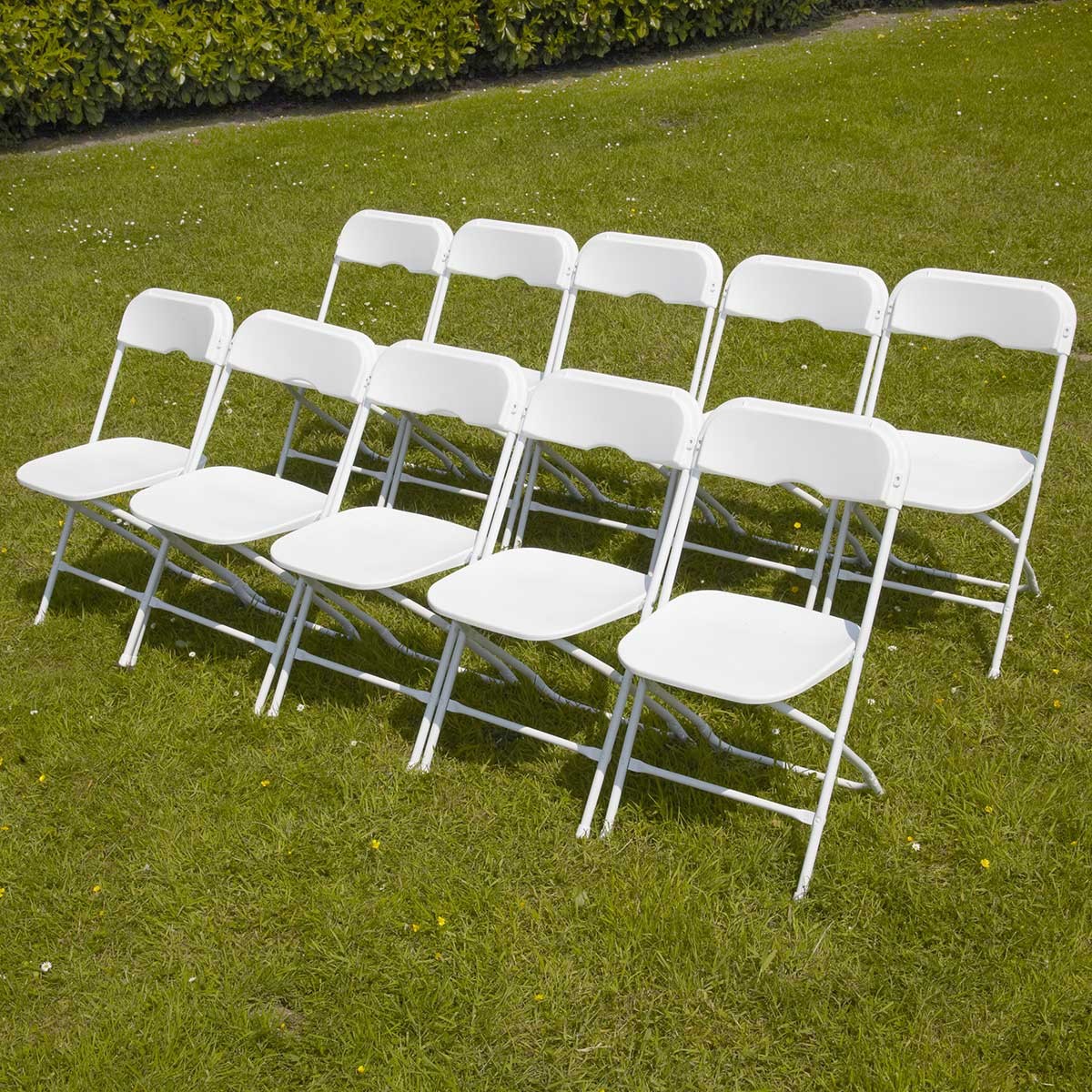 Chaises pliantes de réception - Lot de 10 - Structure acier époxy, assise PEHD, usage intérieur/extérieur_4