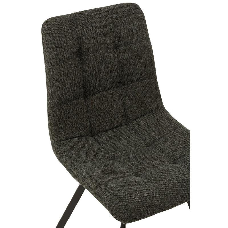 Chaise Milena gris foncé - design moderne en velours avec pieds en métal laqué noir - dimensions 54x86x45 cm_4