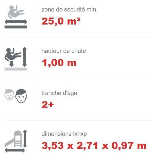 Toboggan avec bac à sable inférieur - Acier inoxydable et PEHD - Référence BT12013 - Conforme EN1176_4