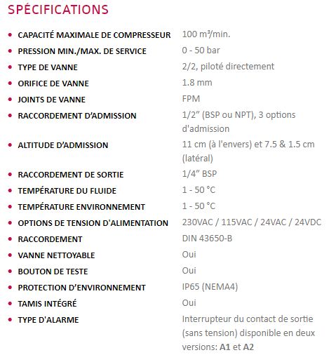 Kaptiv-CS-HP - Purgeurs capacitifs à détection de niveau - Jorc Industrial - Sans perte d'air jusqu'à 50 bar - Capacité maximale 100 m³/min_4