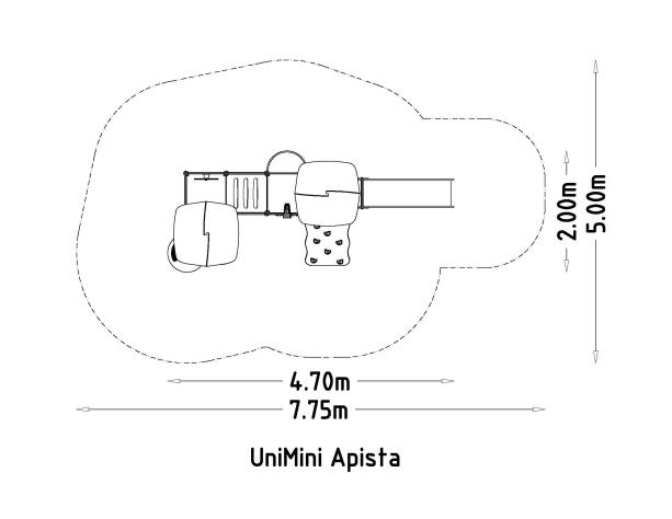 Structure multi-jeux 3 à 5 ans - Unimini Apista - Hags - Poteaux bois et panneaux HPL - Rouge_4