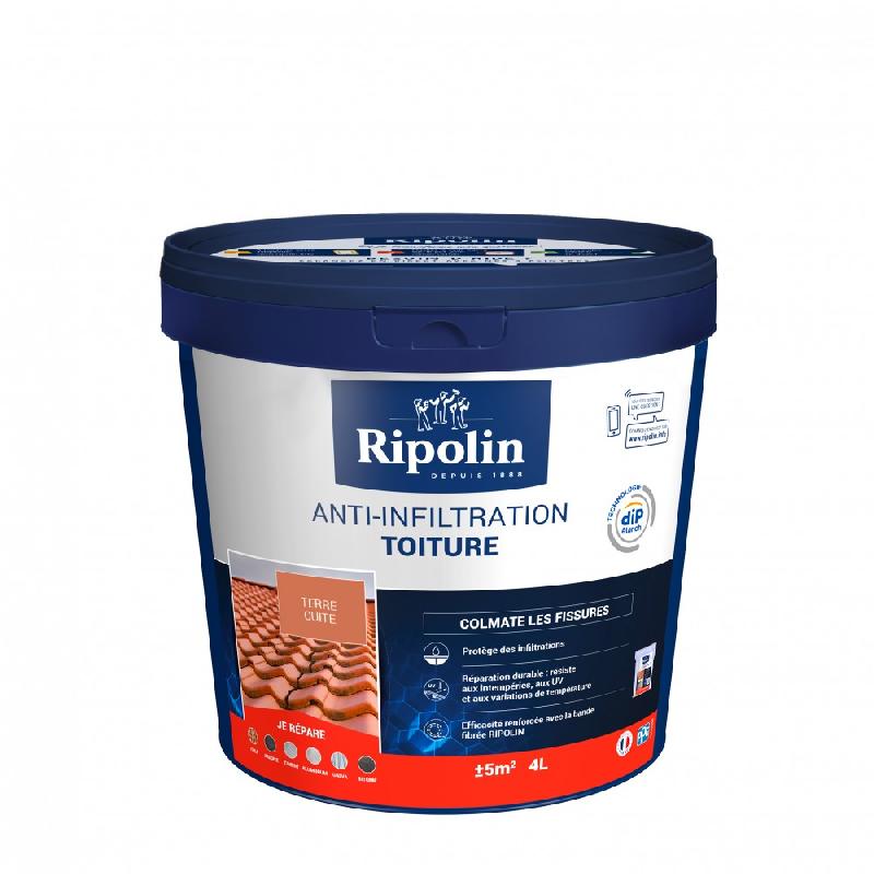 Revêtement d'étanchéité toiture, RIPOLIN anti-infiltration terre cuite 4 l_4