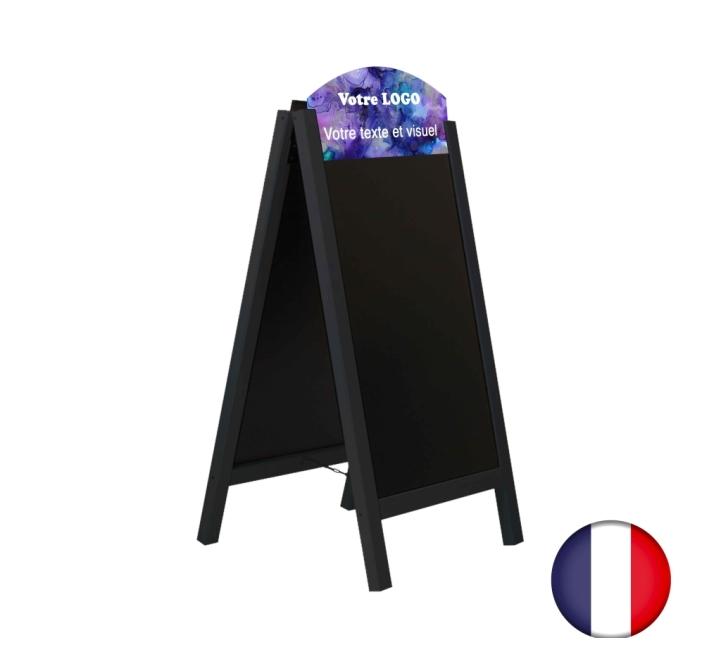 Chevalet stop trottoir - Bois chêne, ardoises amovibles personnalisées - PFN52_4