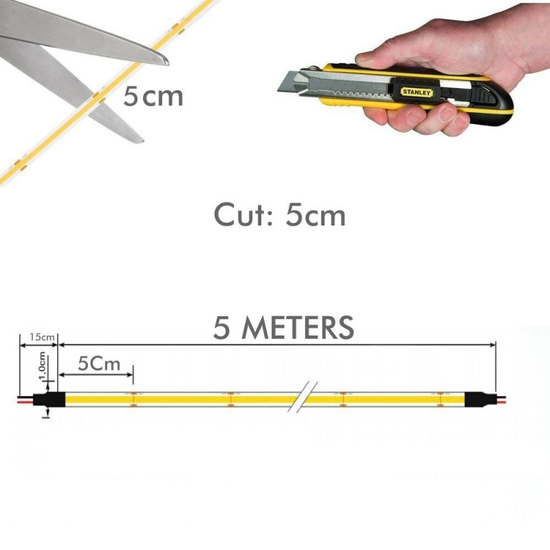Bobine LED 220V - 10 mètres - COB 640 LED/m - IP68 - Référence RUB220SICOB4K_4