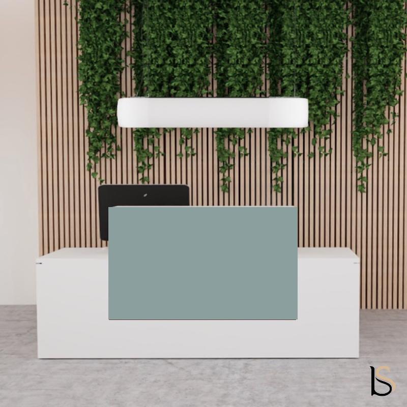 Bureau d'accueil Pano avec façade colorée - Ofitres - 120, Aigue Marine brillant_4