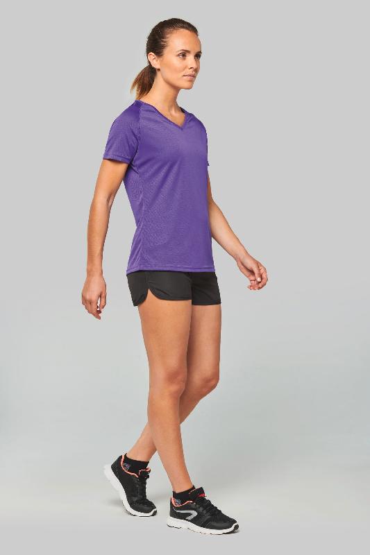 T-shirt de sport manches courtes col V femme - Réf: PA477 - PROACT - Séchage rapide - Polyester_4