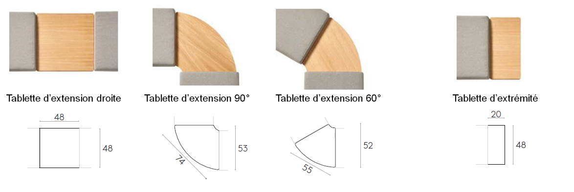 Banc d'accueil Plania - design intemporel, modulable avec piètements bois ou métalliques_4