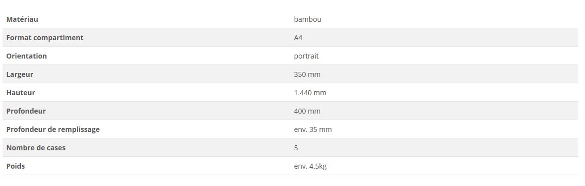 54.0048.7 - Porte-brochures pliant Bambou en bois - VKF Renzel - Format A4 avec 5 compartiments_4
