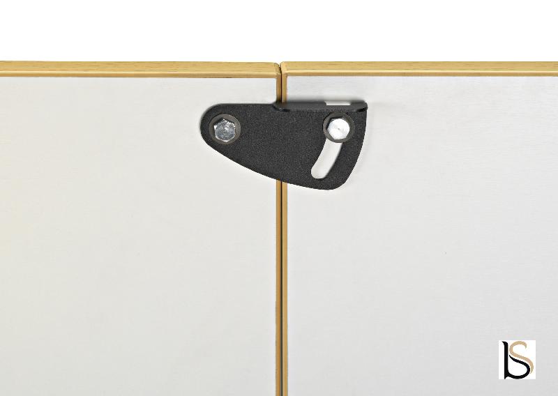 Table de réunion abattante sur roulettes. - Blanc 9010, Gris, 120 x 80 cm_4