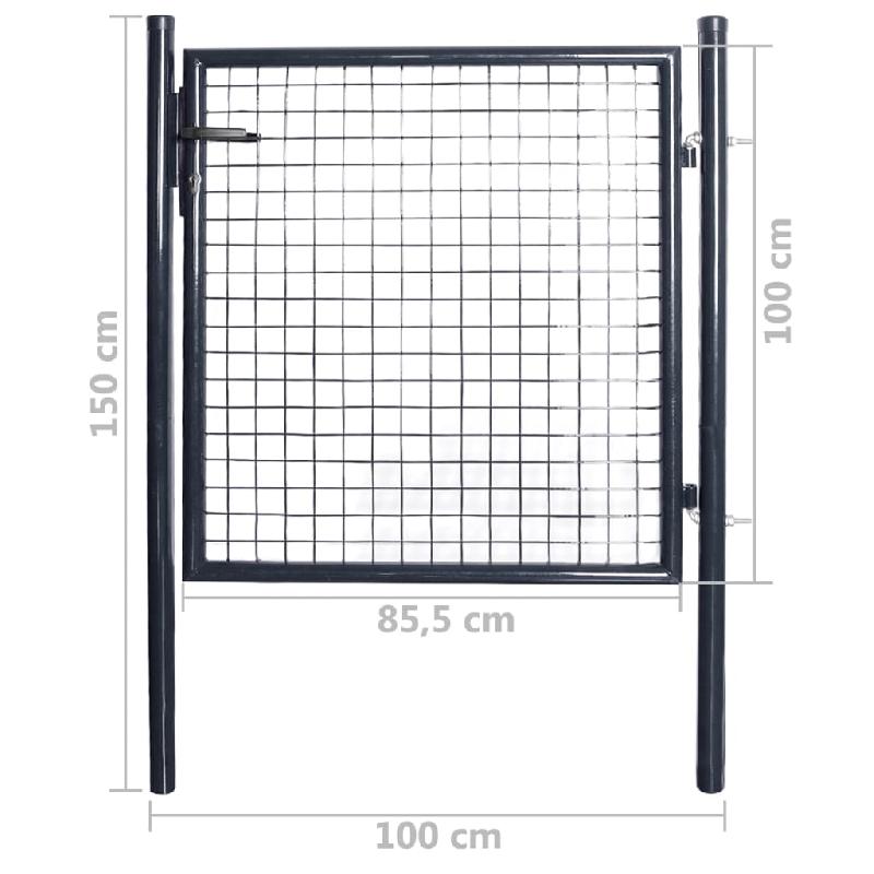 Vidaxl portail en maille de jardin acier galvanisé 85,5x100 cm gris 143369_4