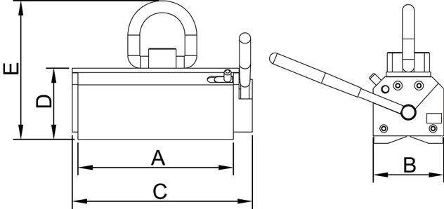 Aimant de levage Elift 600 - Assfalg - avec sabots polaires - pour les matériaux plats, barres rondes, tôles et profilés - Capacité jusqu'à 160 kg ou_4