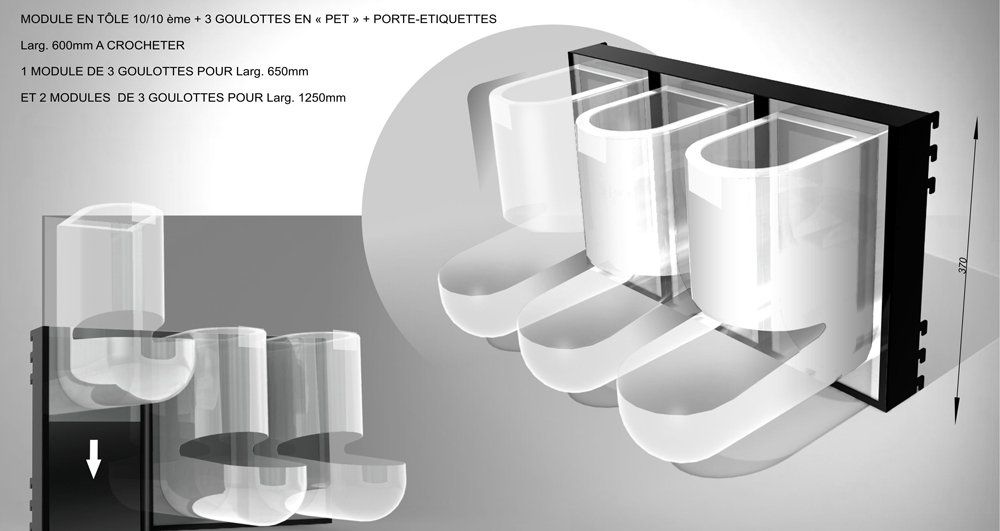 Goulotte pour produits - Meuble présentoir Seiller - En plastique et métal, stockage par gravitation_4