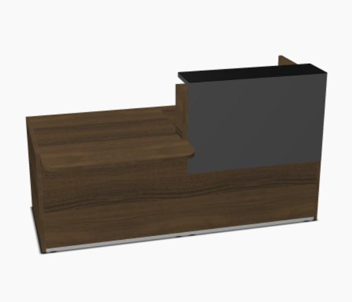 Bureau d'accueil lumineux Tera - MDD - 206, Gris ombre, Gauche, Noyer Canaletto_4