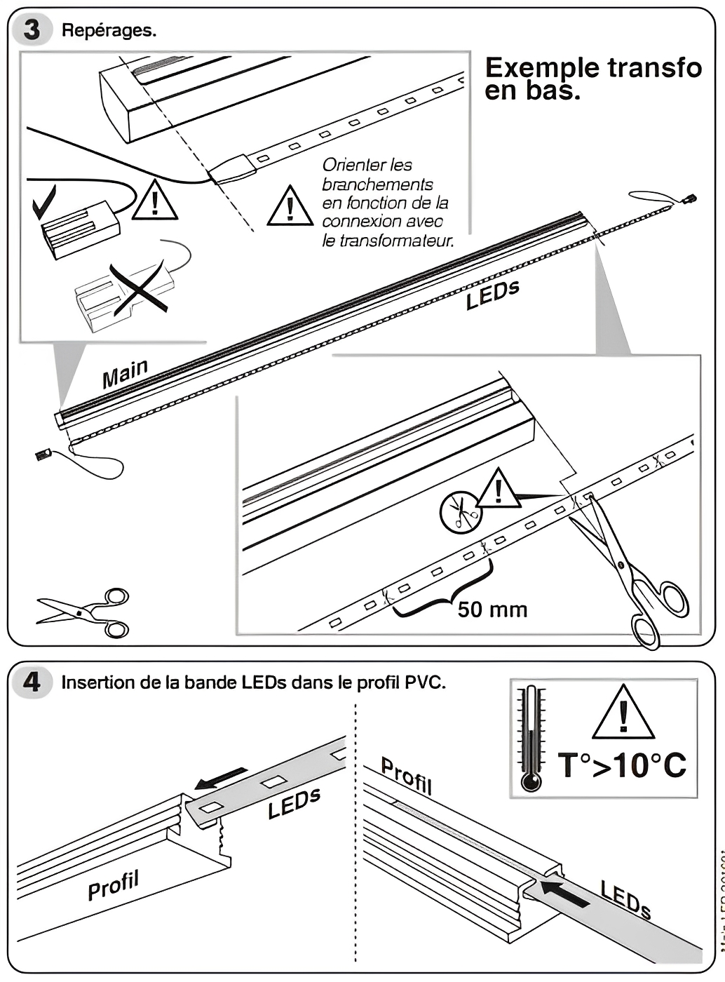 Kit complet de main courante en hêtre avec éclairage intégré