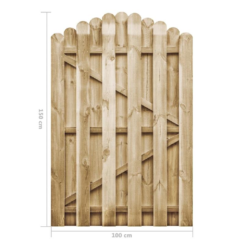 Vidaxl portail de jardin bois de pin imprégné 100x150 cm 45329_4