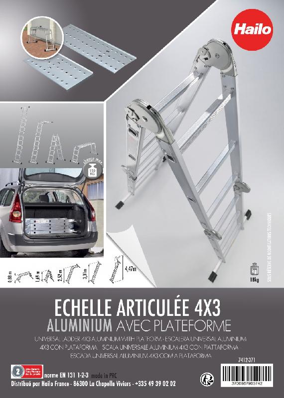 Échelle transformable articulée aluminium HAILO - 12 échelons, hauteur 3.65 m_4