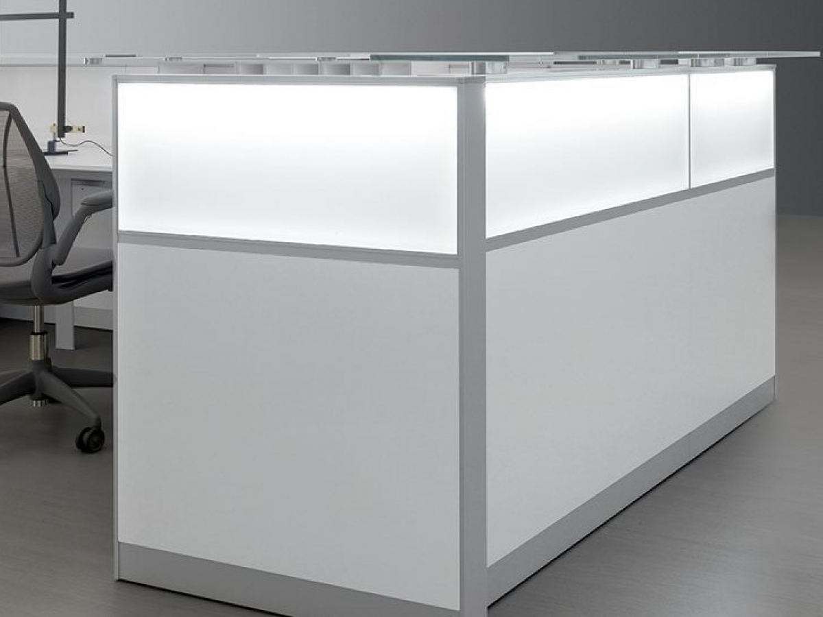 Banque d'accueil d'angle rétro-éclairée LED - DV702 - Conception modulaire avec finitions modernes_4