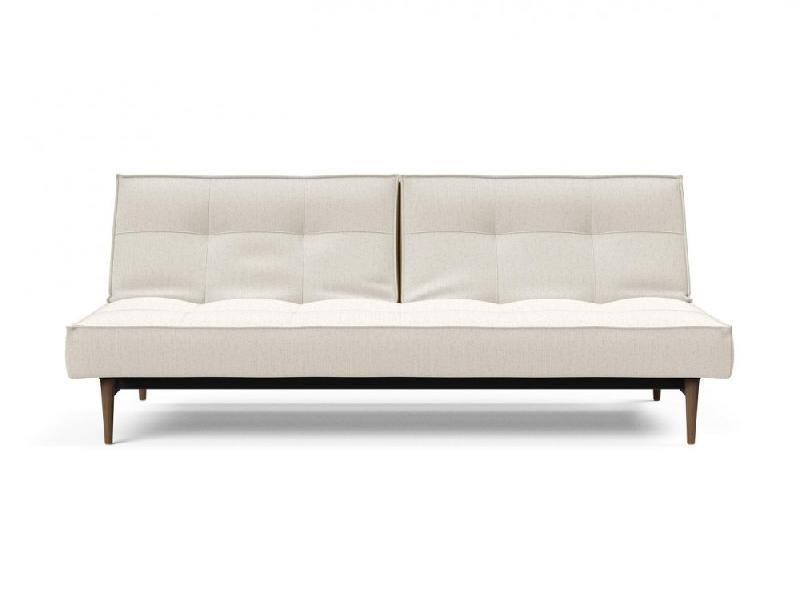 Canapé-lit convertible INNOVATION LIVING Splitback Styletto - 115x210 cm - Piétement noyer - Tissu bouclé Off White_4
