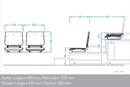 Siège tapissé de mousse haute densité pour auditorium et salles - sarl clp - scope_4