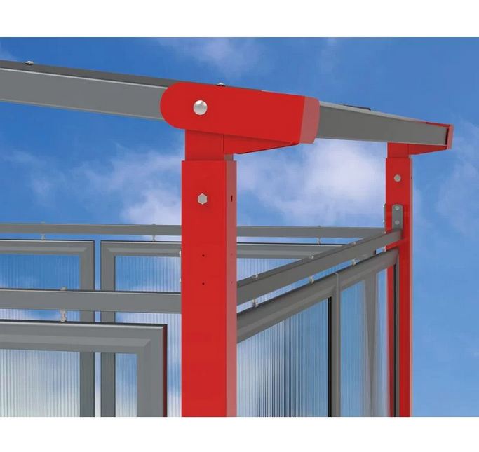 Abri vélos classique et moderne - MILAN - dimensions 2520x2881x2434 mm - structure en acier avec toiture en polycarbonate_4