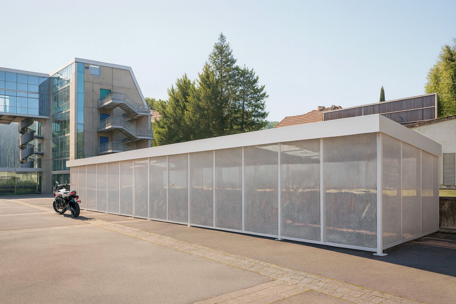 Abri vélos moderne pour environnement urbain ou rural