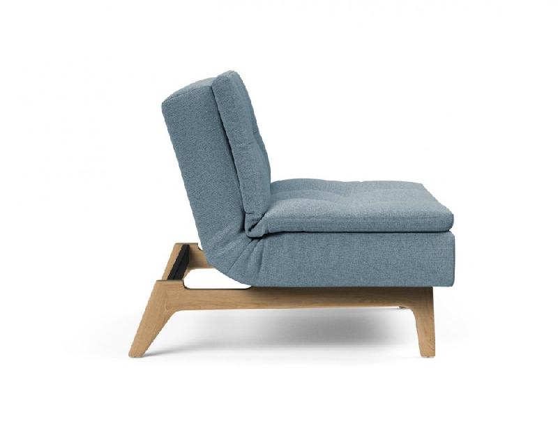 Fauteuil design Dublexo Eik convertible - Lit 90x115 cm - Pieds chêne naturel - Tissu Soft Indigo_4