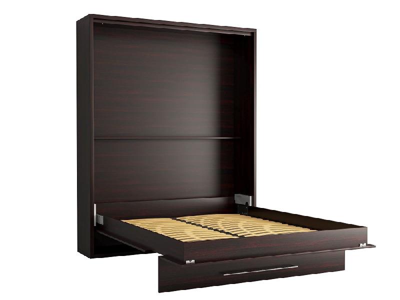 Armoire lit escamotable Mykonos Wengué - Couchage 160x200 cm - Ouverture assistée et design chic_4