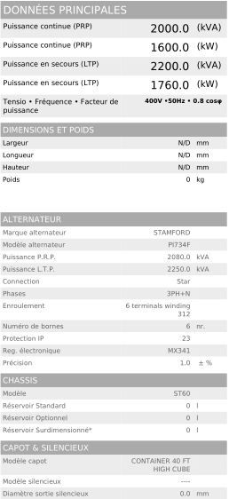 M 2000 CO 50 Hz triphasé - Groupe électrogène en container insonorisé - Visa - 2200 kVA_4