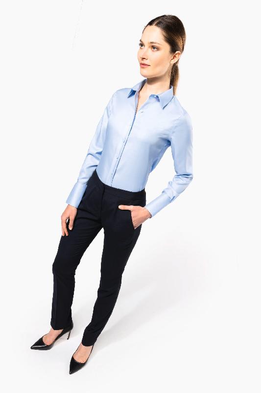 Chemise manches longues sans repassage femme - Réf: K538 - Kariban en 100% coton micro sergé_4
