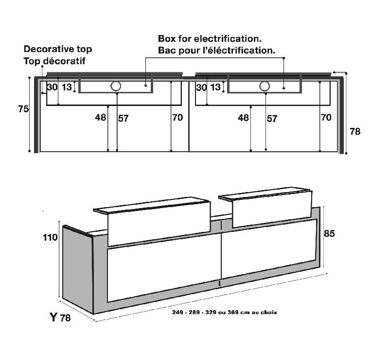 Banque d'accueil pour 2 personnes Avant - Ofitres - 249, Non_4