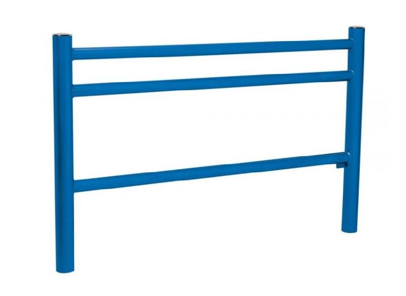 Barrière de Ville Trio Urban - 1572 mm de long, 1000 mm de haut - Poteaux et lisses en acier avec pommeaux au choix_4