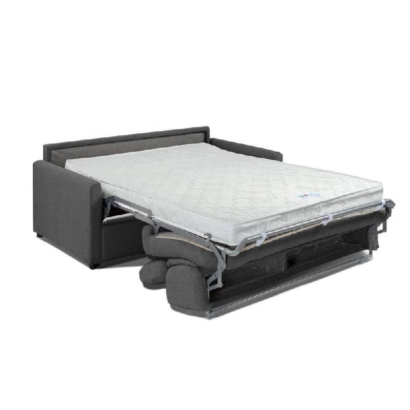 Canapé convertible LUXIA - Matelas 16 cm - Système Express - Sommier à lattes 120 cm - Microfibre graphite_4