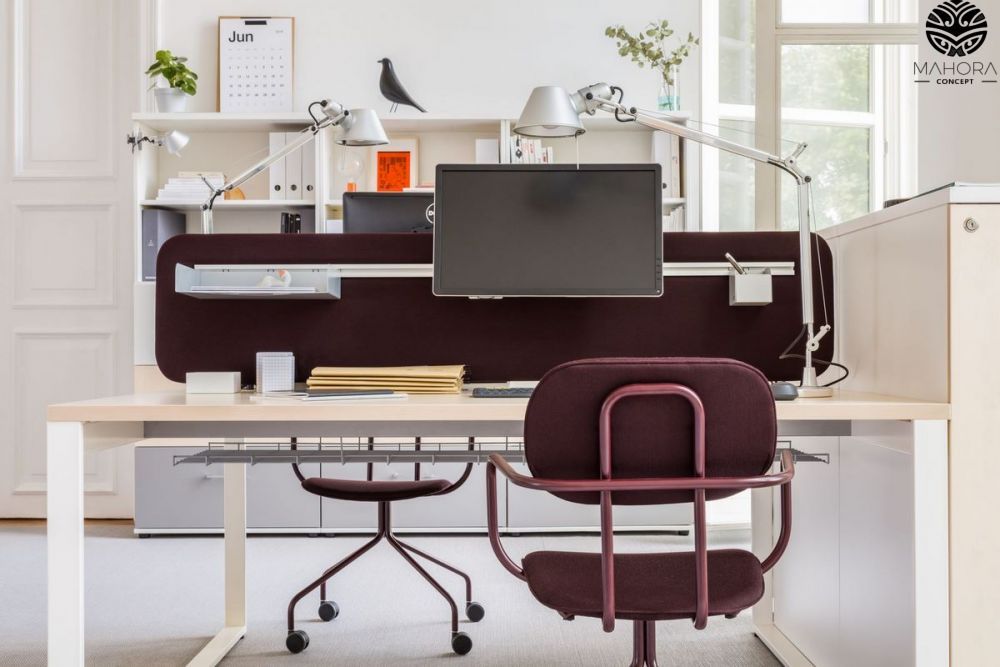 Ogi Q - Bureau open space Mahora - Plateau mélaminé - Dimensions et options variées_4