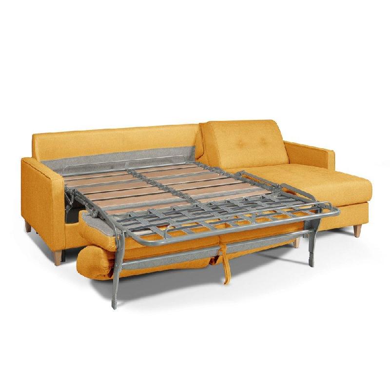 Canapé d'angle Norway - Matelas 16 cm - Système express - Sommier à lattes Renatonisi - Tweed jaune - Fabrication italienne_4