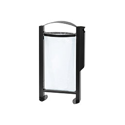 Corbeille publique en acier traité anticorrosion et anti UV - Modèle RIVA - 60L, avec variantes cendrier et distributeur canin_4