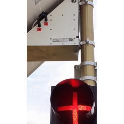 Croix grecque pour feux tricolores - avertisseur routier 12V avec optique à LED_4