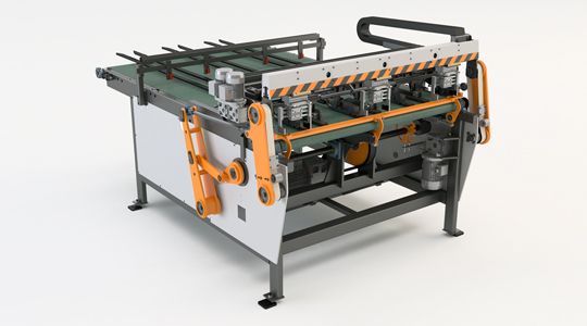 Machine pour palettes avec changement rapide de configuration
