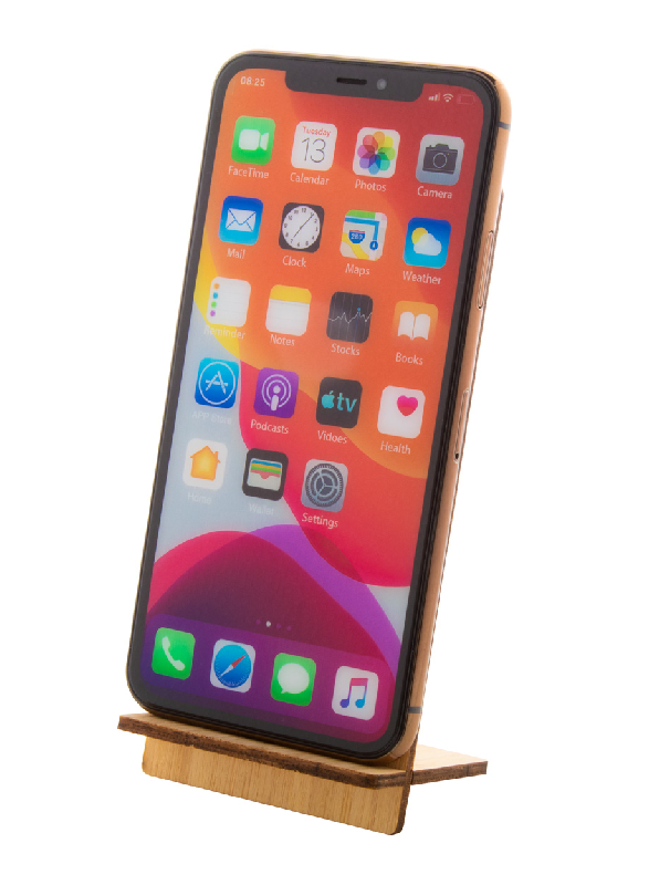 Support pour téléphone en bambou - Motif étoile de Noël - Couleur naturelle - 185g_4