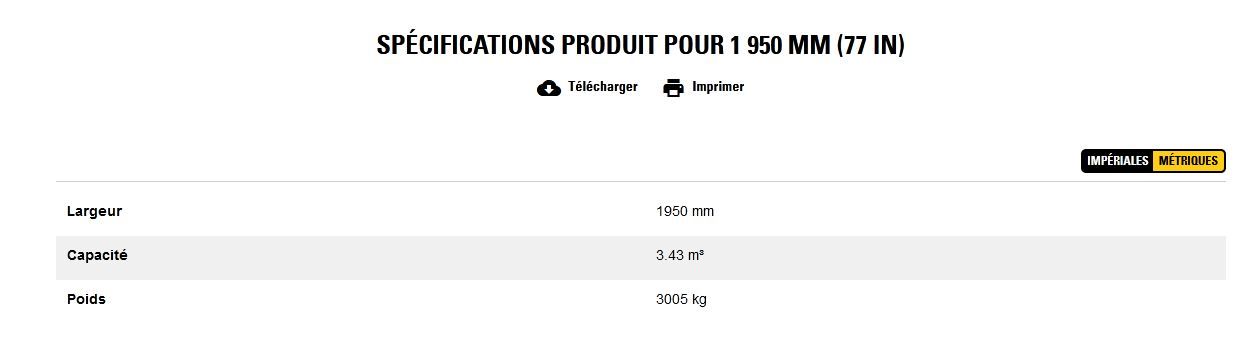 Godet d'excavation à usage très intensif - caterpillar finance france - 1 950 mm (77 in) - poids 3005 kg_4