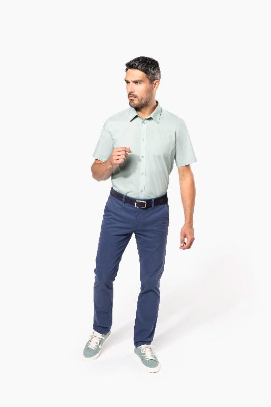 Chemise popeline polycoton manches courtes entretien facile homme - Réf: K551 - Kariban - tailles XS à 6XL et multiples couleurs_4