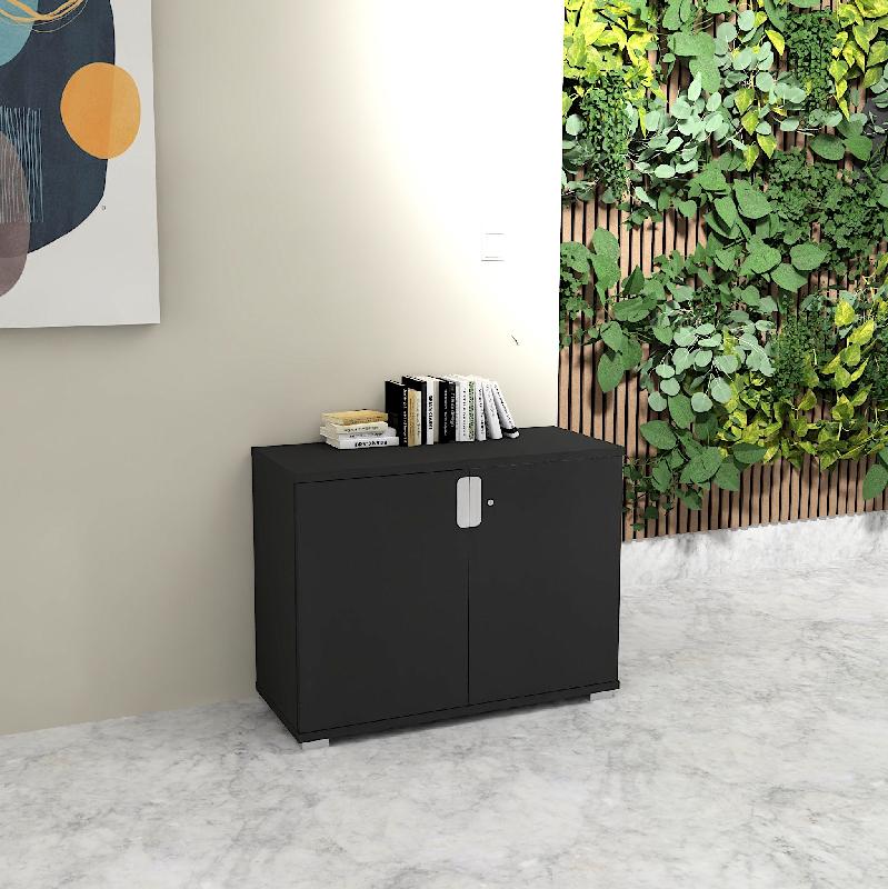 Armoire basse a portes battantes tak - MOBEL LINEA - noir_4