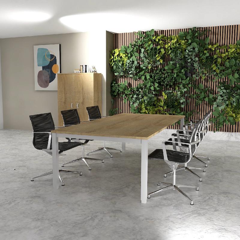 Table de réunion 6-8 personnes Tempo - Mobel Linea - 200, Alu, Chêne veiné_4