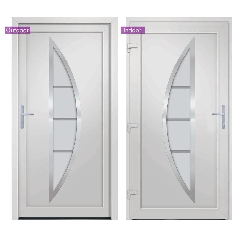 Vidaxl porte d'entrée blanc 98x200 cm pvc 3187863_4