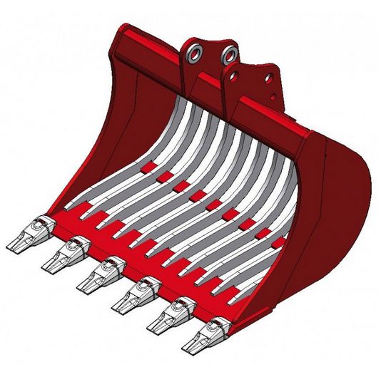 Godet squelette 600 mm pour minipelle 1.2 à 2.8 T - Uniter45 - MBI AR15 Fast Lock - Réf. U4518GSQ600EXAR15_4